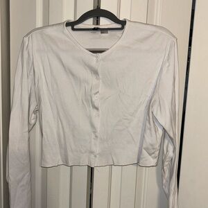 H&M Cropped White Button-Up Crop Top